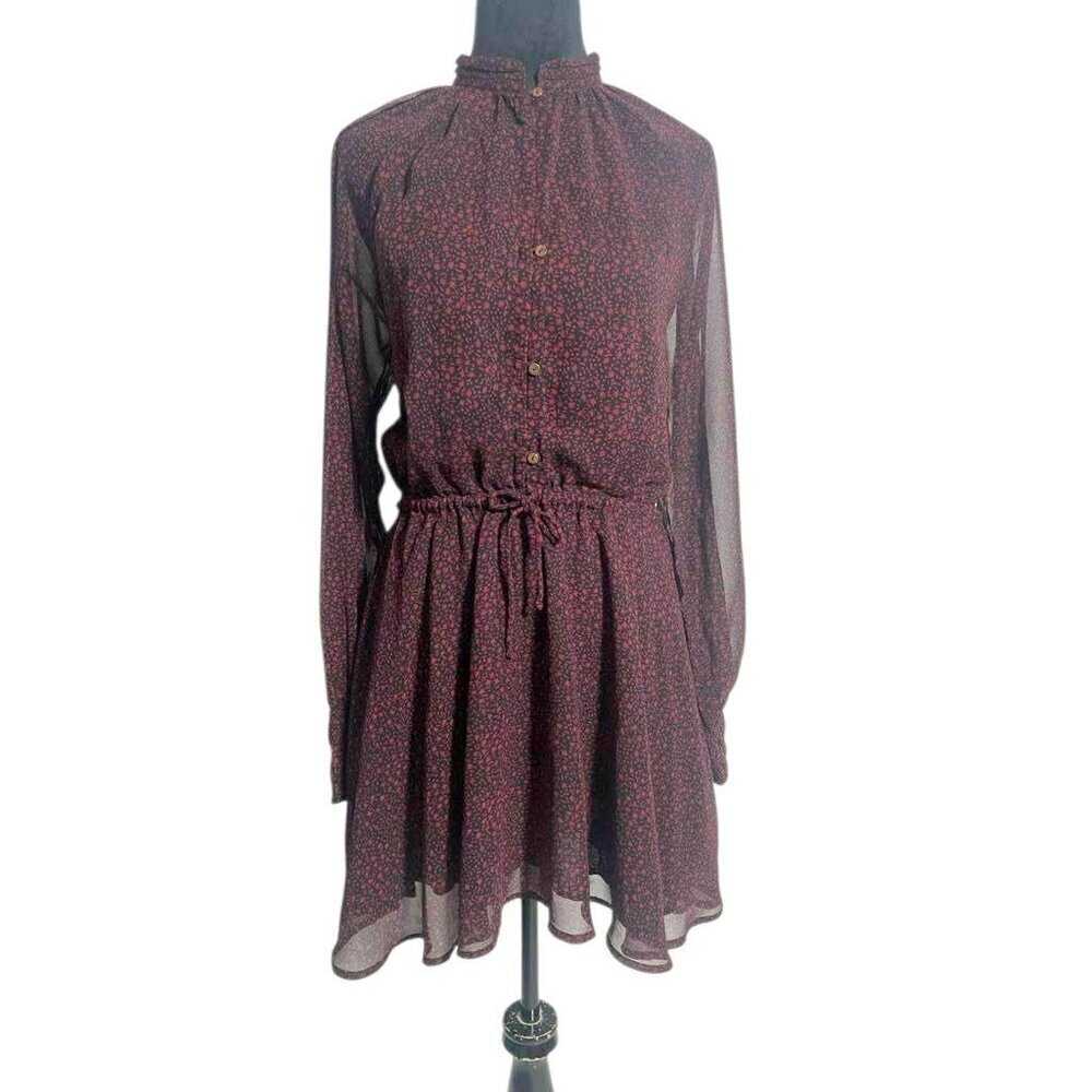Cleobella Size Medium Dress Tiered Mini Long Sleeve - Picture 2 of 10